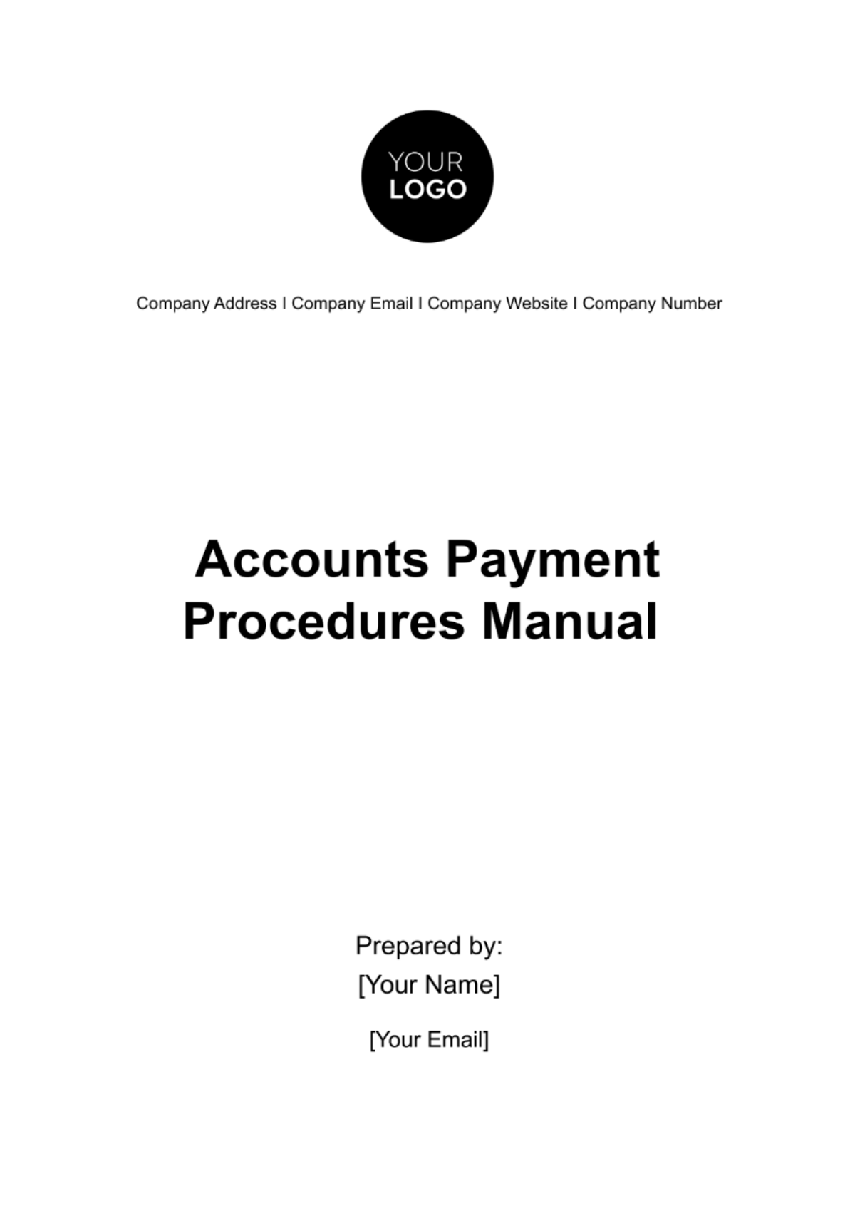 Accounts Payment Procedures Manual Template