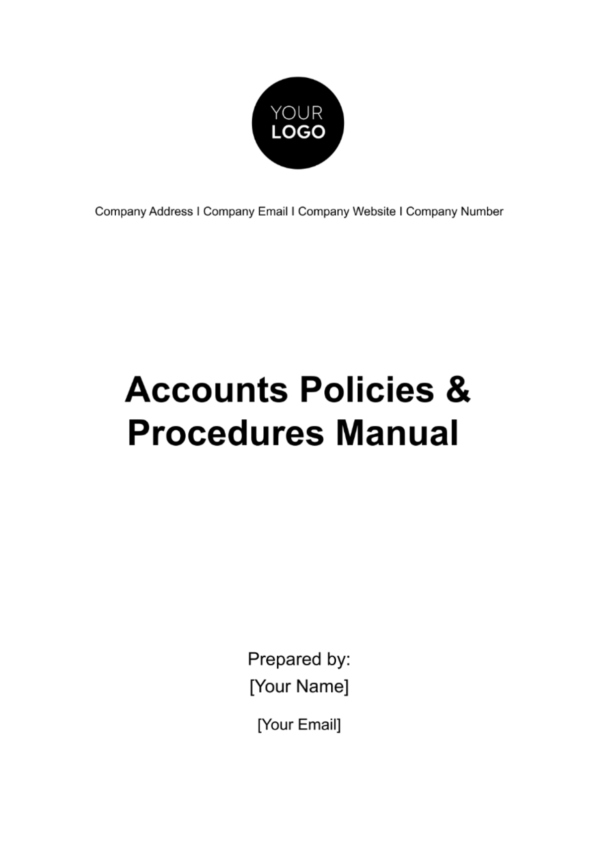Accounts Policies & Procedures Manual Template