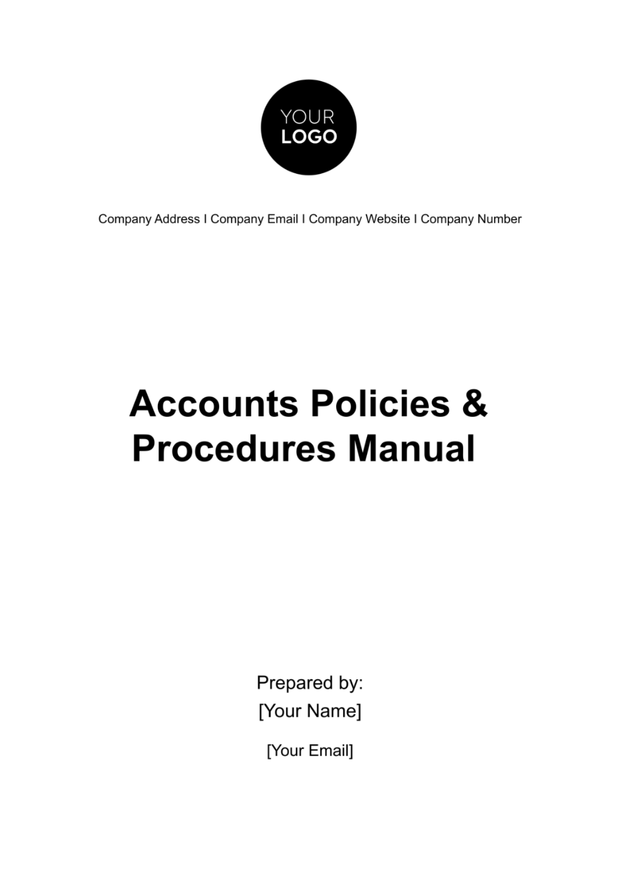 Accounts Policies & Procedures Manual Template