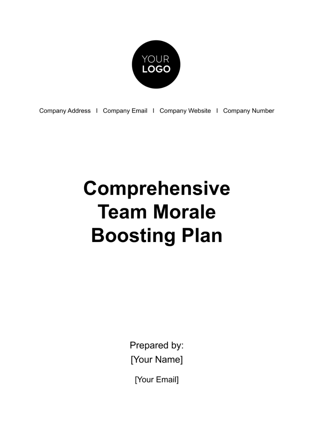 Comprehensive Team Morale Boosting Plan HR Template