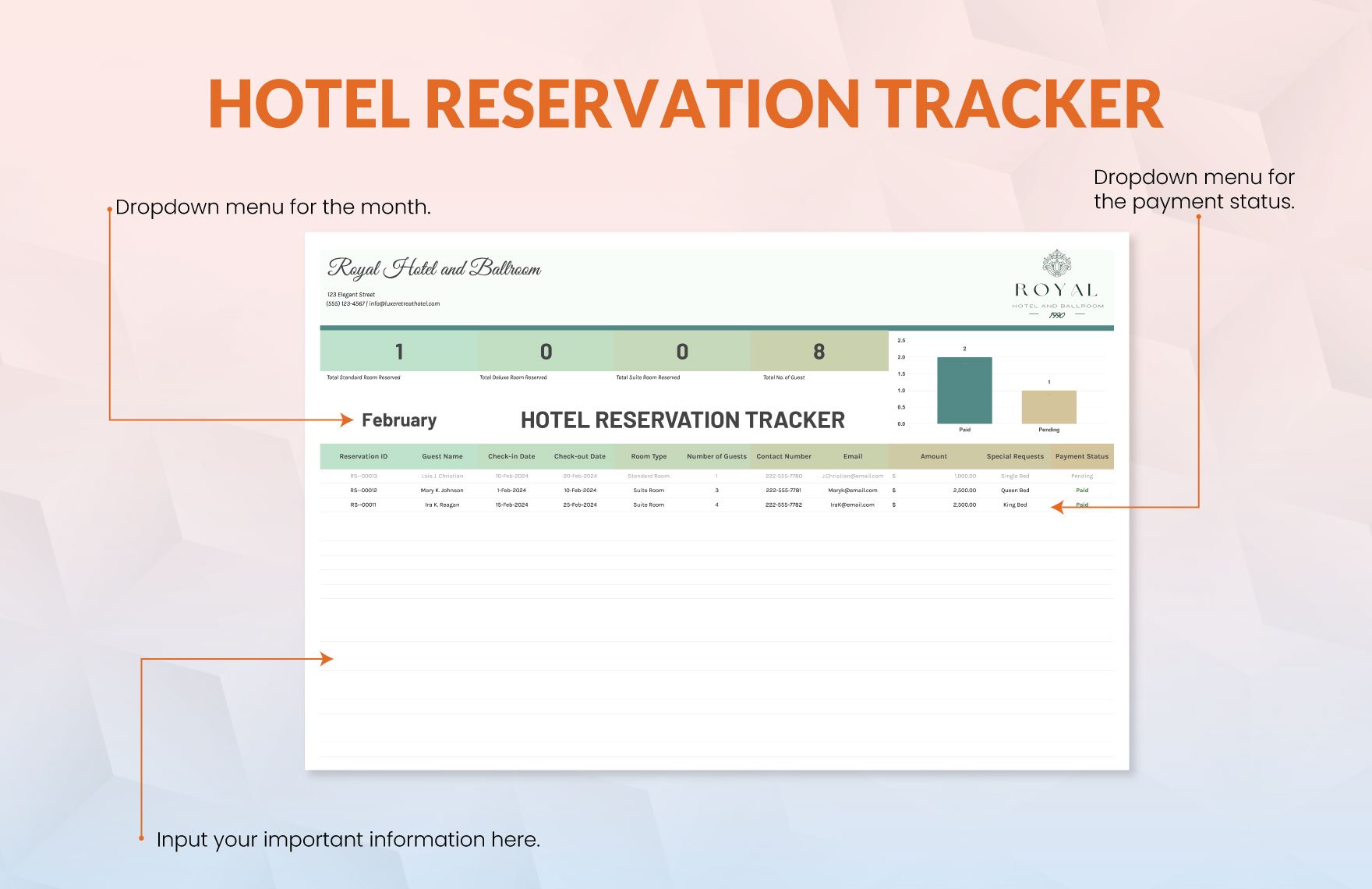 Hotel Reservation Tracker Template