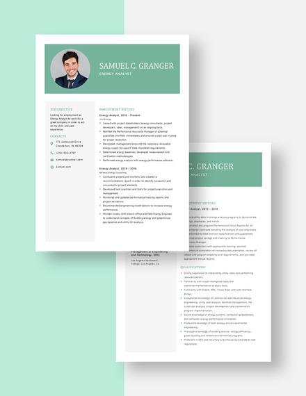 Energy Analyst Resume Download