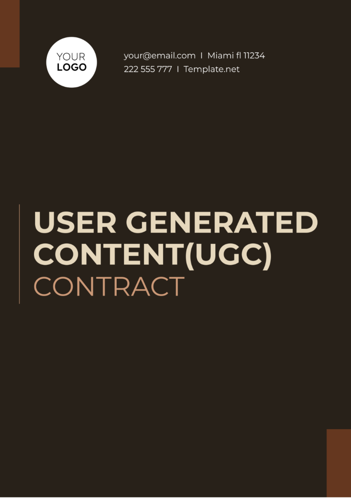 User Generated Content (UGC) Contract Template