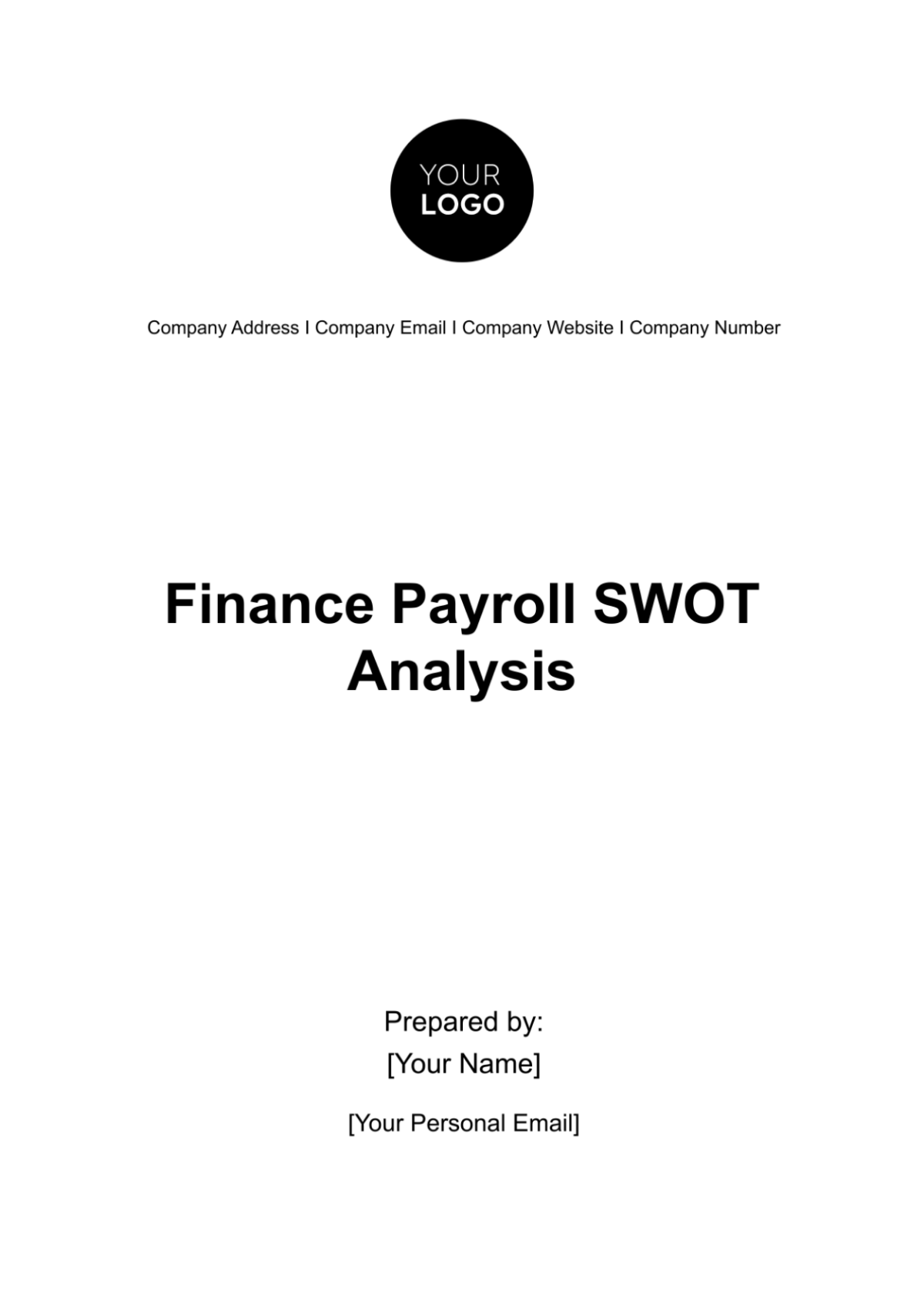 Finance Payroll SWOT Analysis Template