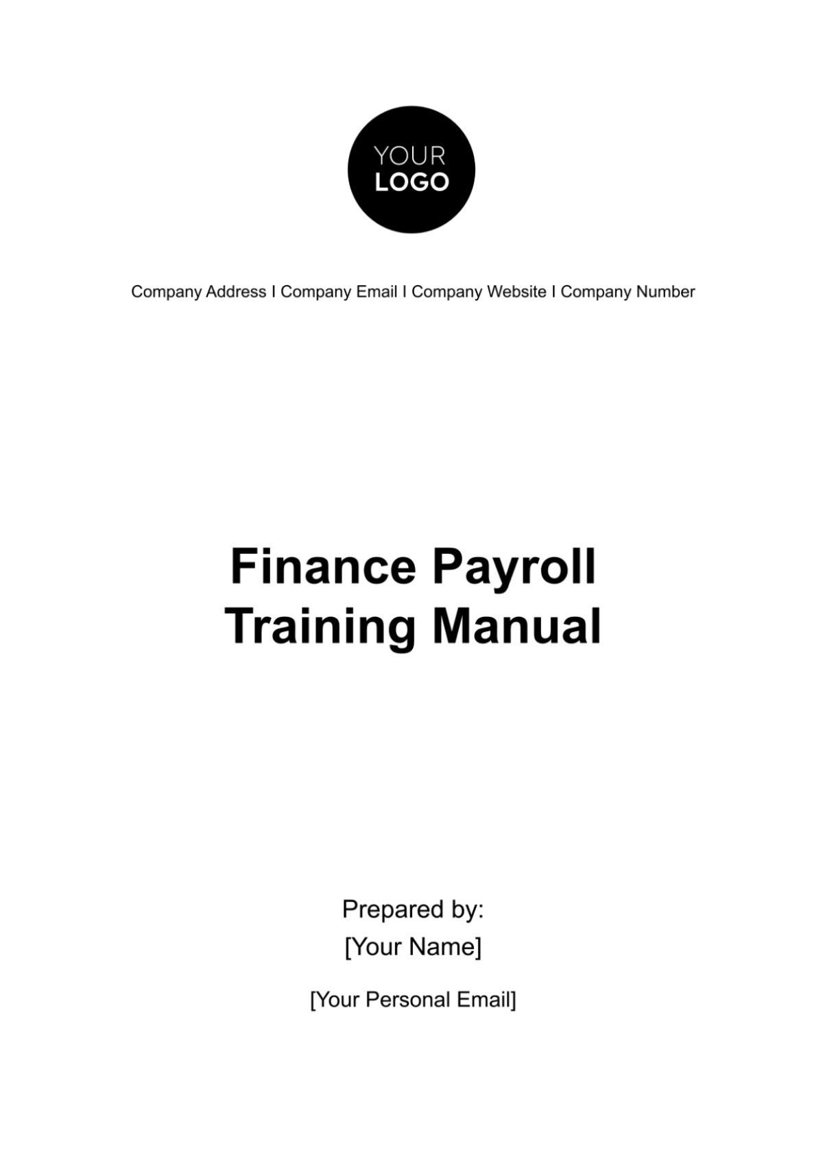 Finance Payroll Training Manual Template