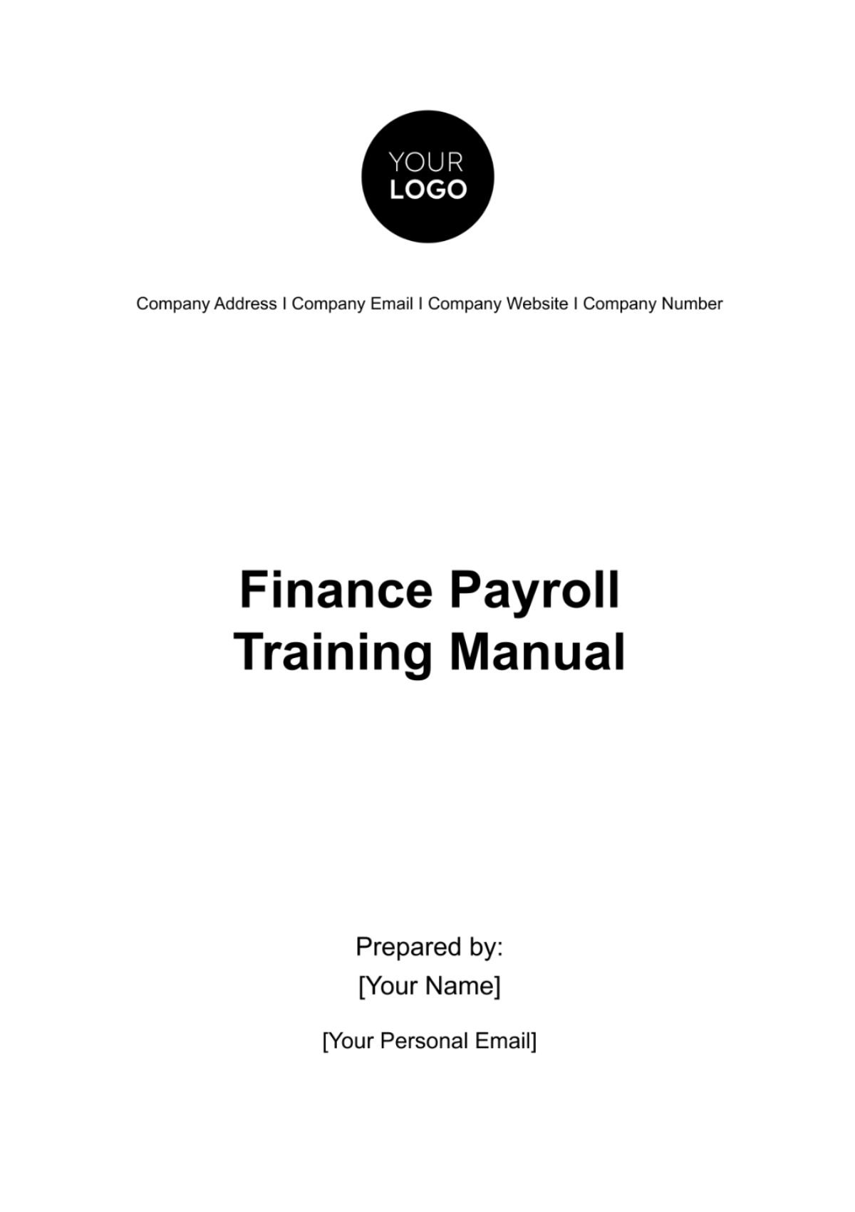 Finance Payroll Training Manual Template