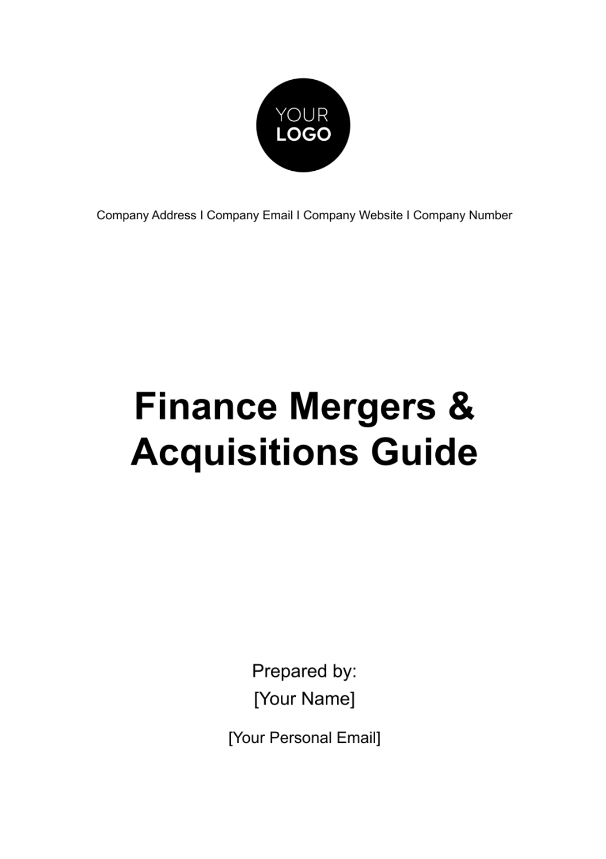 Finance Mergers & Acquisitions Guide Template - Edit Online & Download