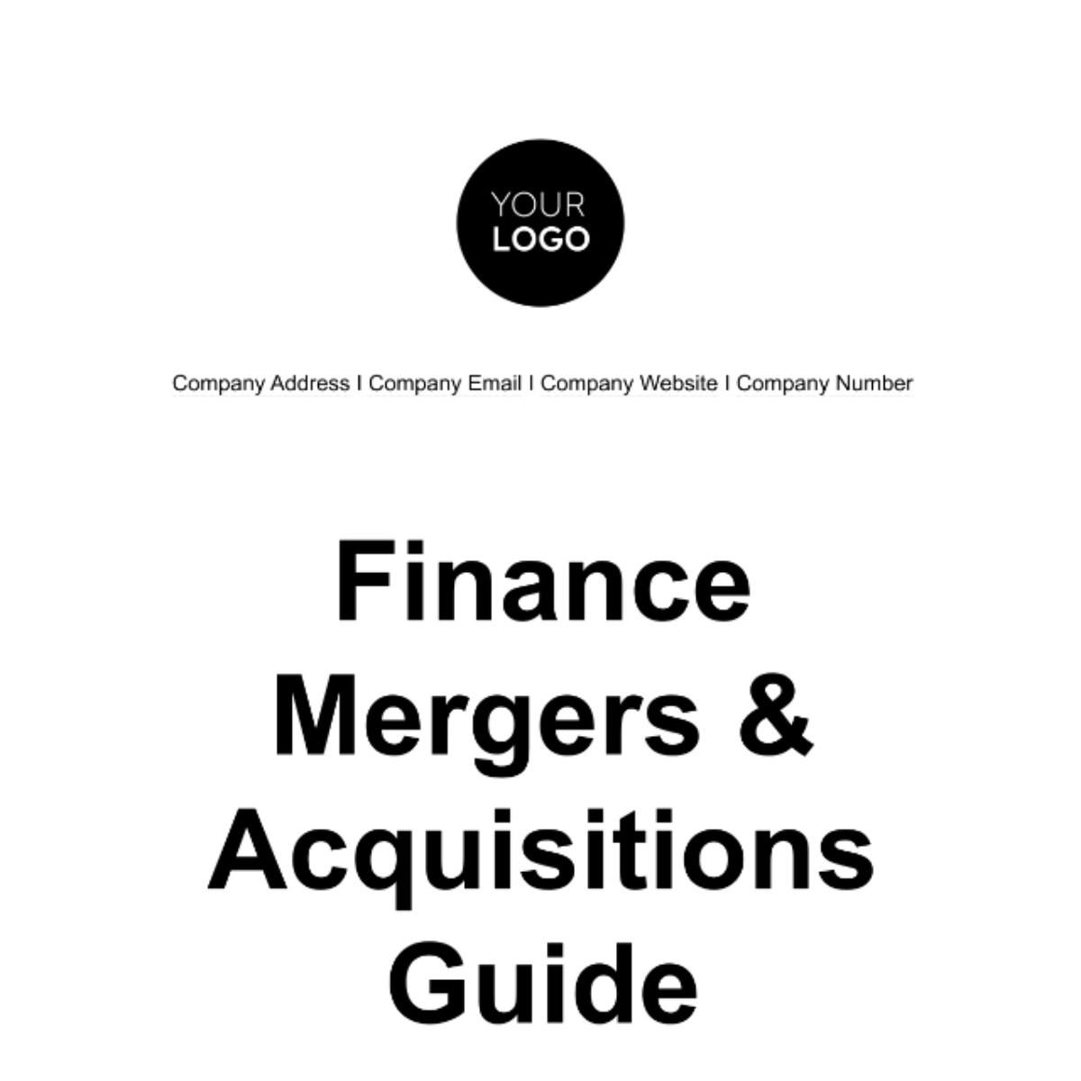 Finance Mergers & Acquisitions Guide Template