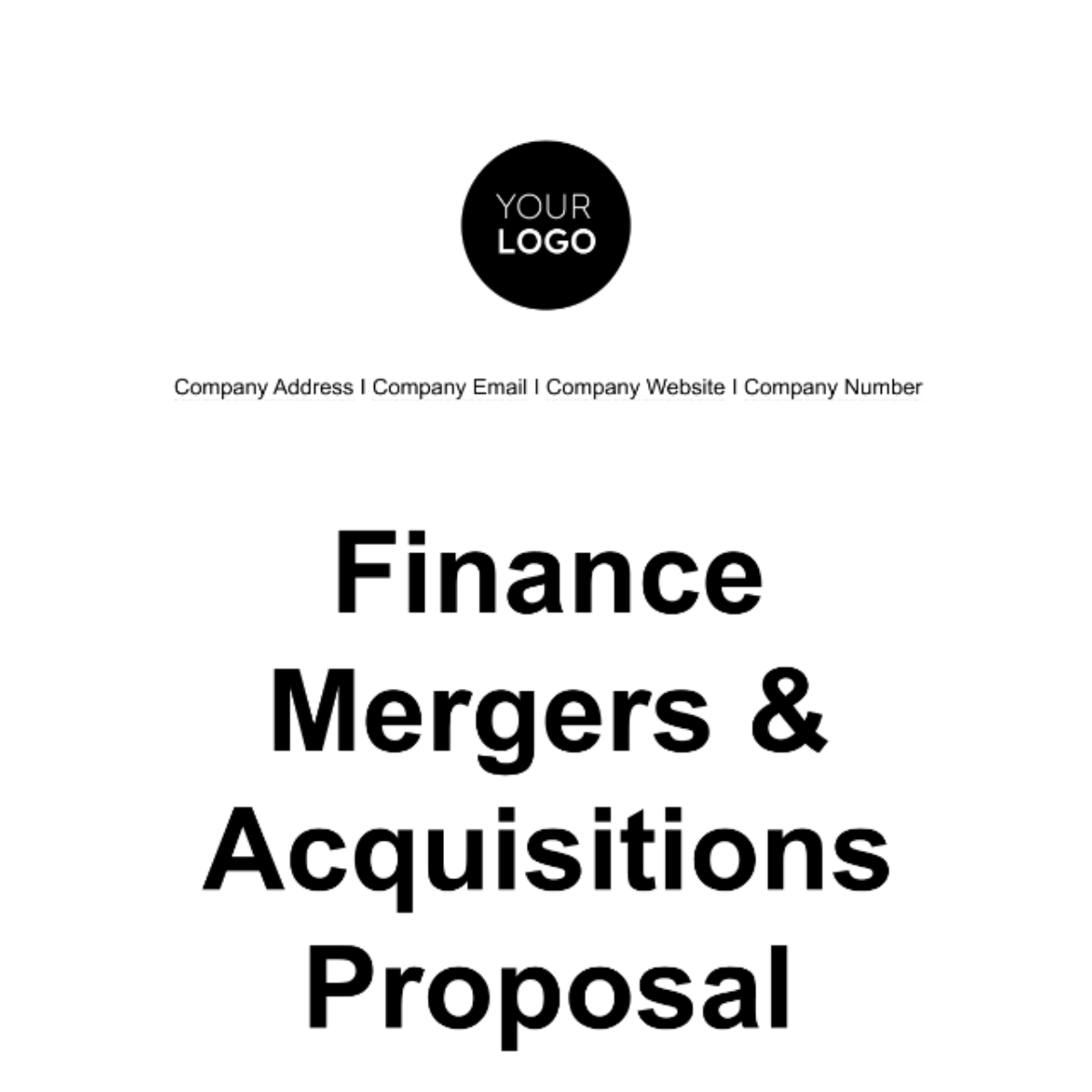 Finance Mergers & Acquisitions Proposal Template