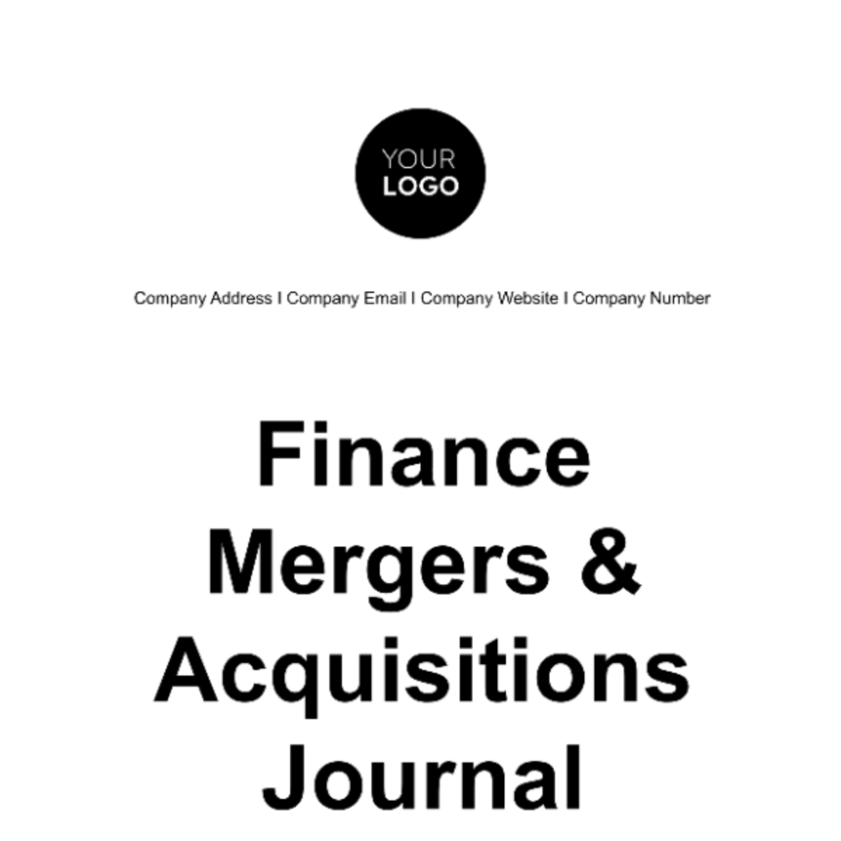 Finance Mergers & Acquisitions Journal Template