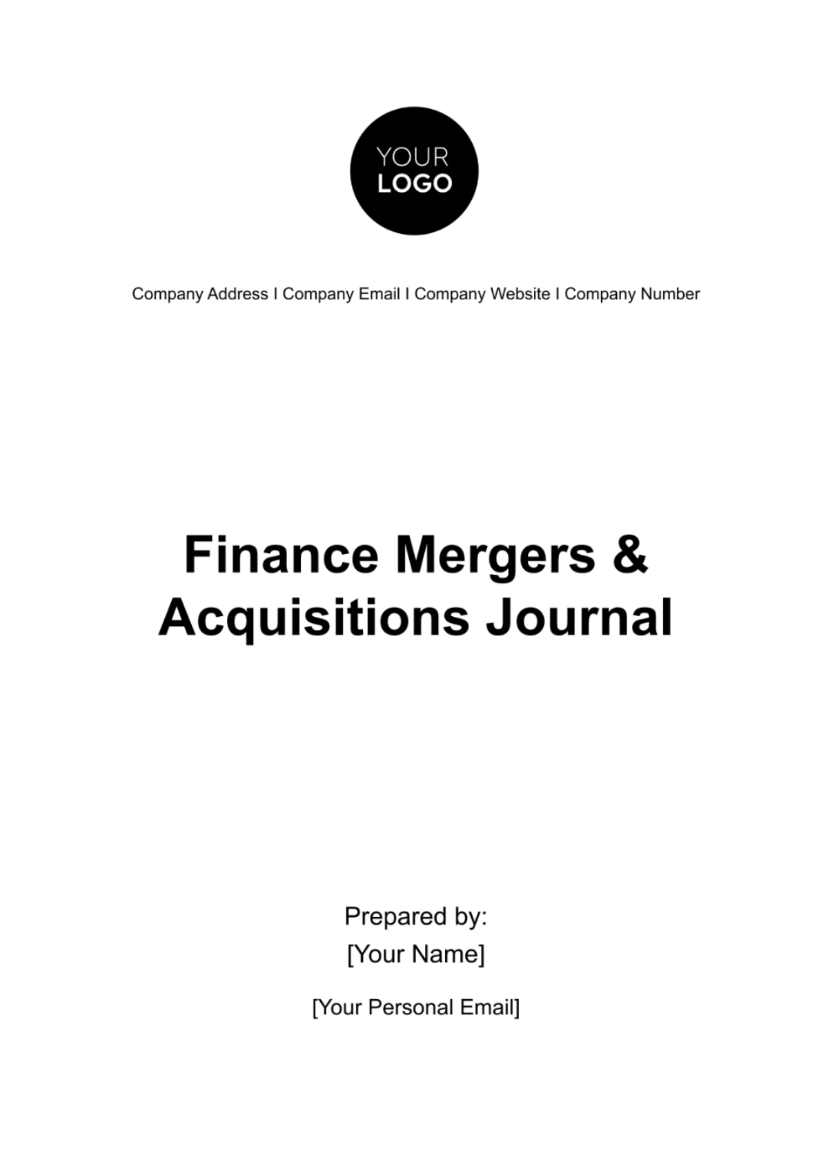 Finance Mergers & Acquisitions Journal Template