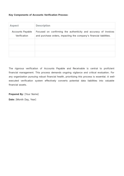 Free Accounts Verification Review Template to Edit Online