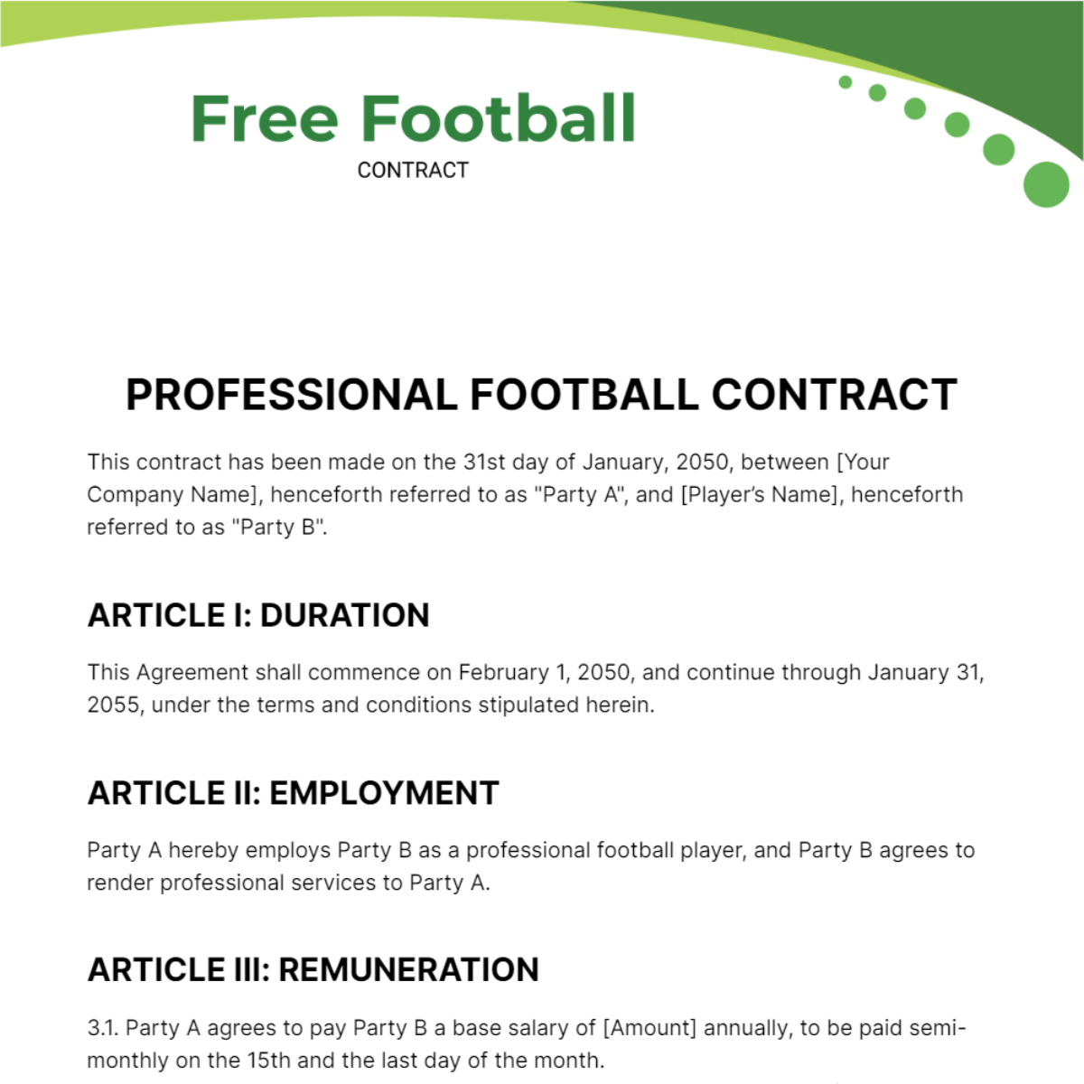 football-contract-doc-template-pdffiller