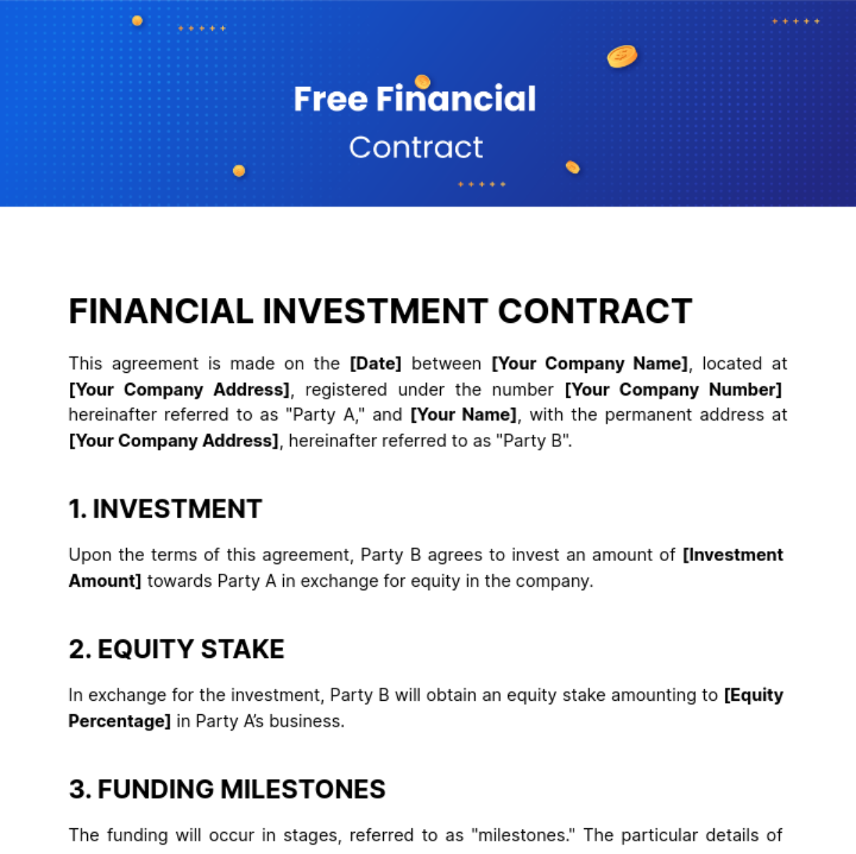 Page 423 Free Templates Examples Edit Online Download Template Net   Financial Contract Edit Online 