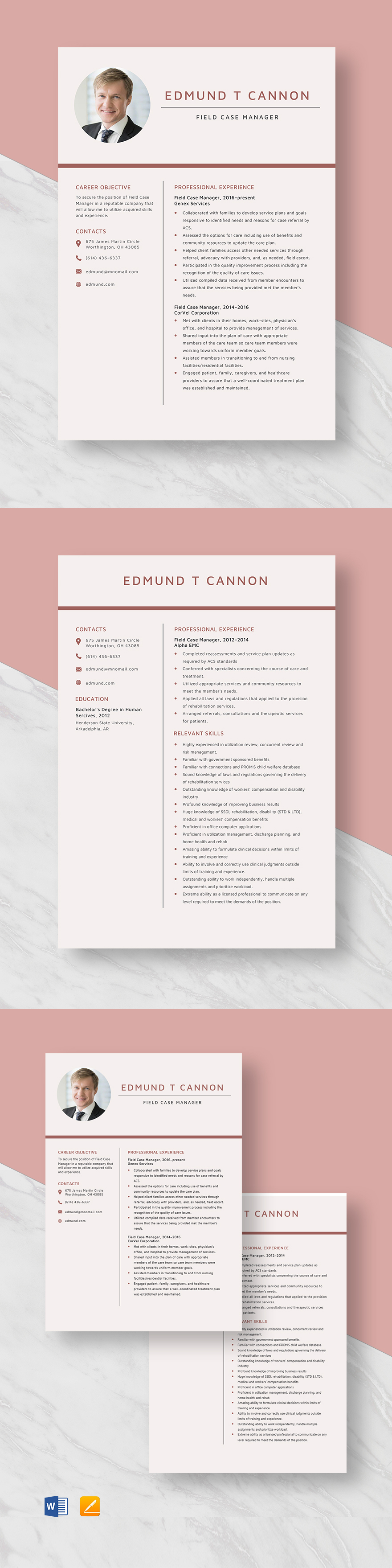 Home Health Case Manager Resume - Field Case Manager Resume Template 1 