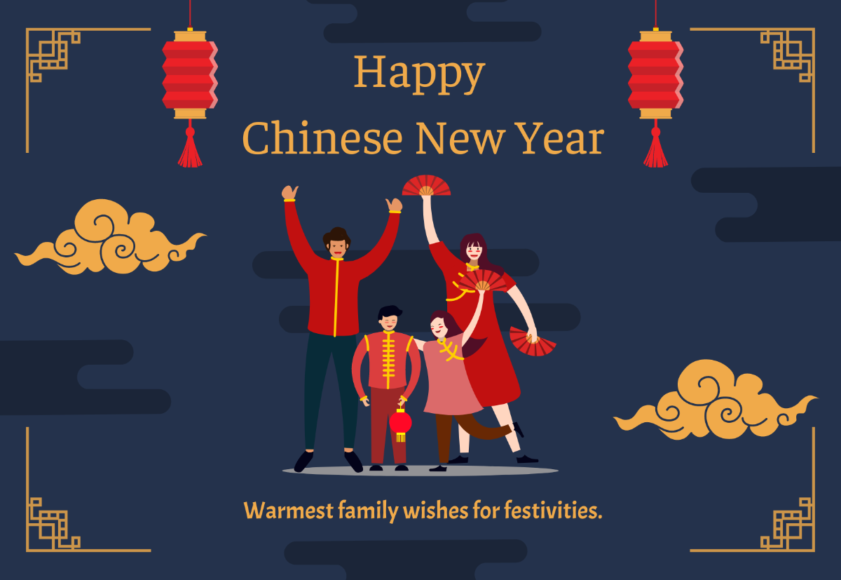 Family Chinese New Year Card Template