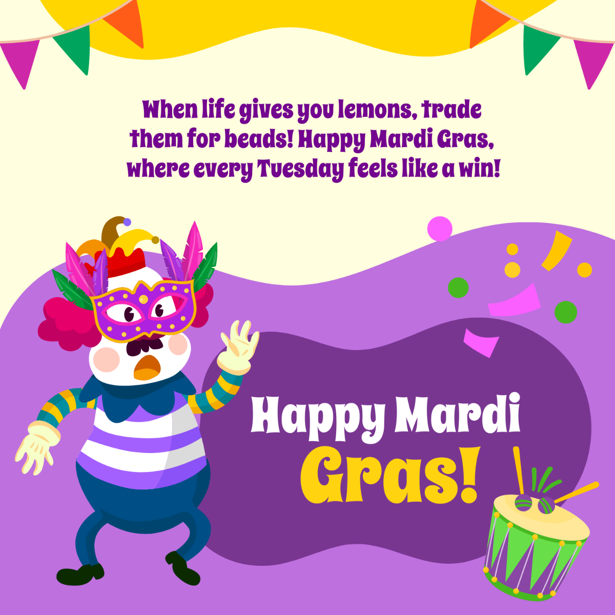 Happy Mardi Gras Meme Template