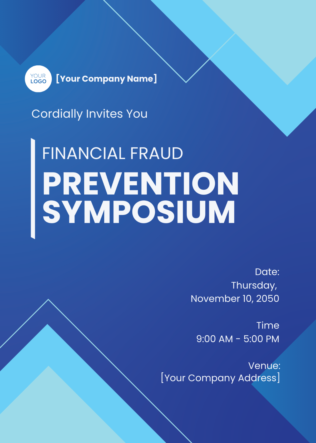Financial Fraud Prevention Symposium Invitation Card Template