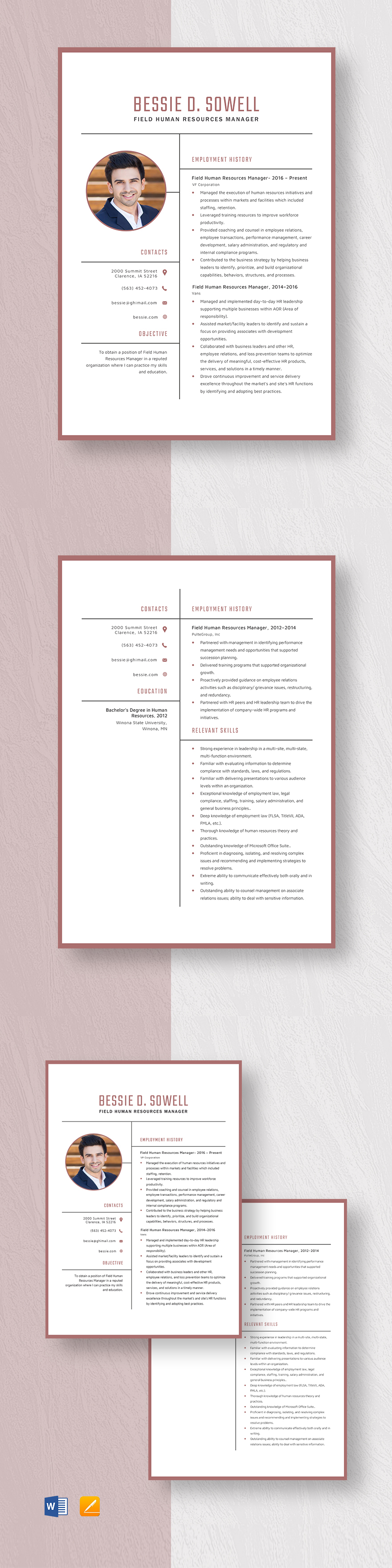 Field Human Resources Manager Resume - Field Human Resources Manager ResumeTemplate 1 