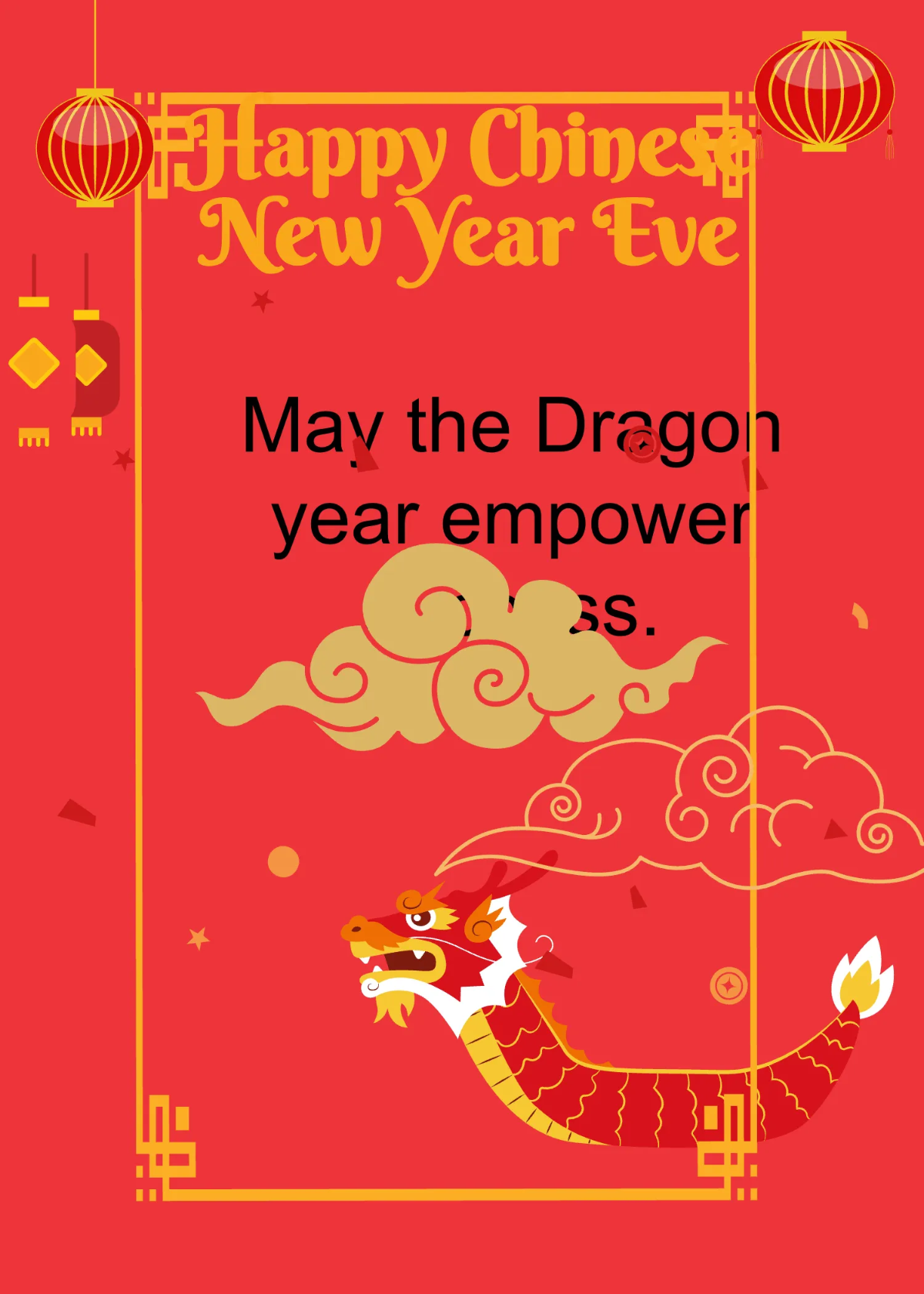 Free Chinese New Year Eve Greeting Card Template to Edit Online