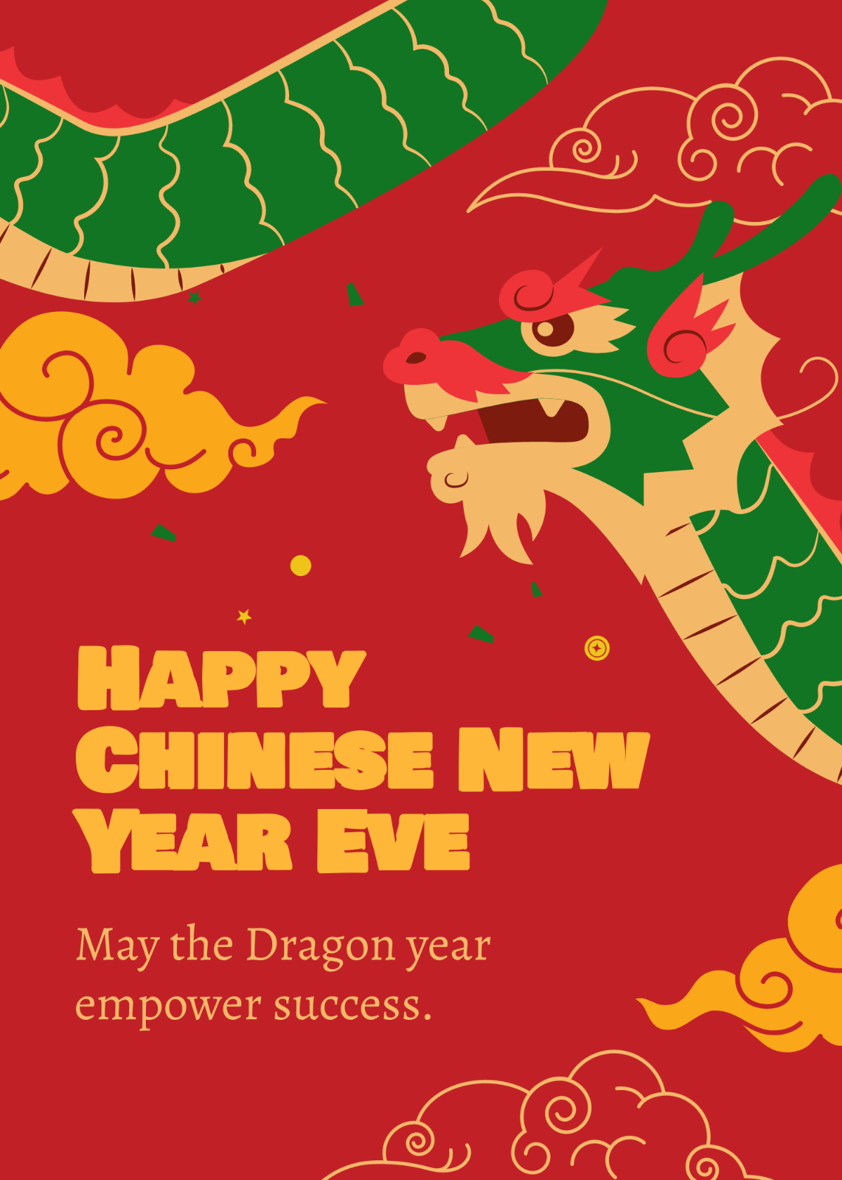 Chinese New Year Eve Greeting Card Template