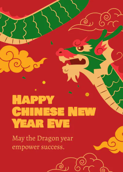 Free Chinese New Year Eve Greeting Card Template to Edit Online