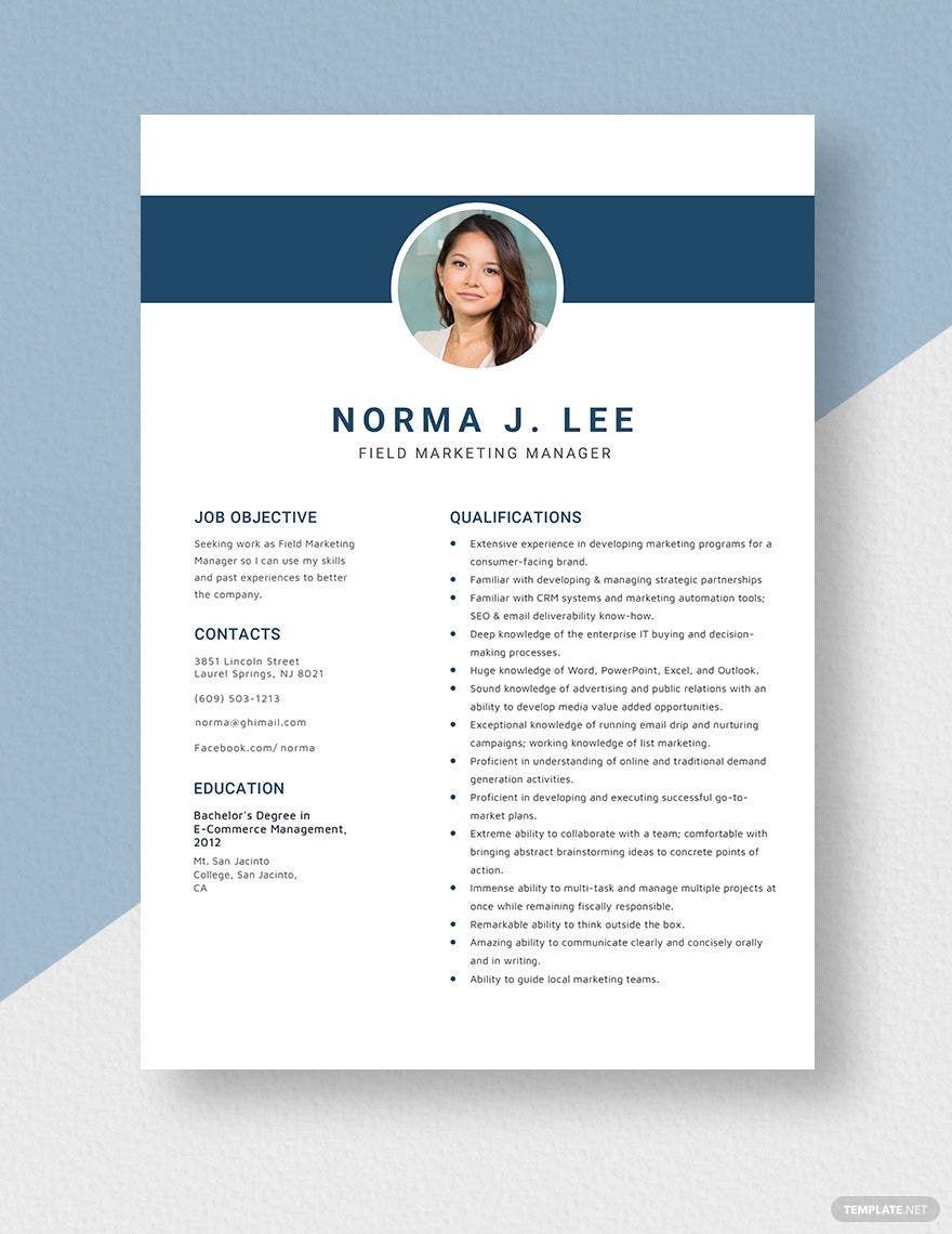 Field Marketing Manager Resume