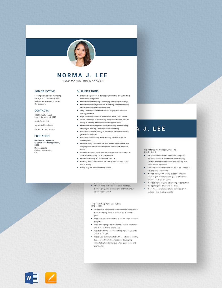 Field Marketing Manager Resume
