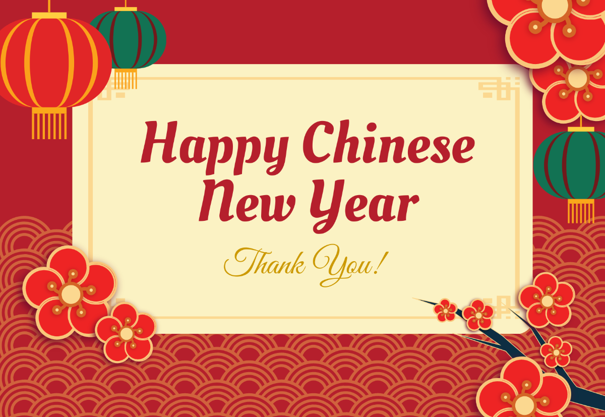 Chinese New Year Thank You Card Template