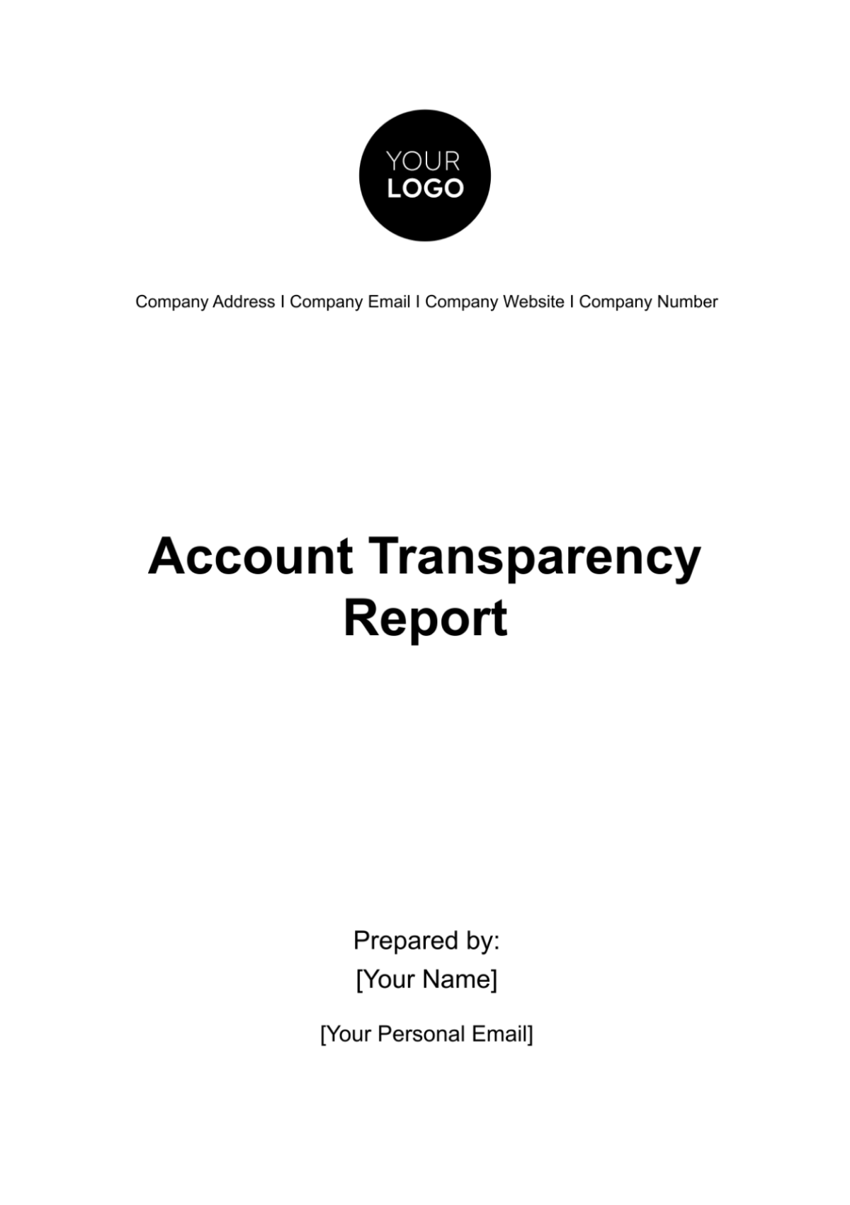 Free Account Transparency Report Template