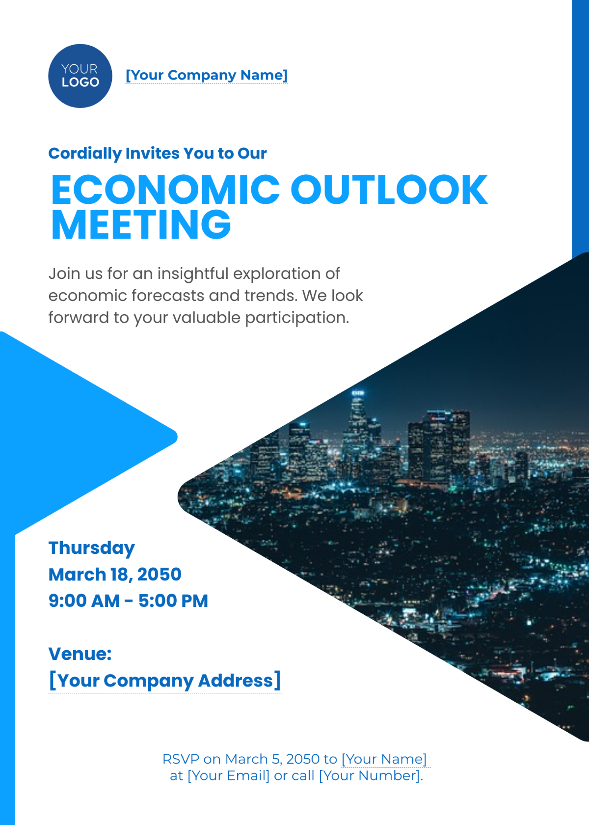 Economic Outlook Meeting Invitation Card Template