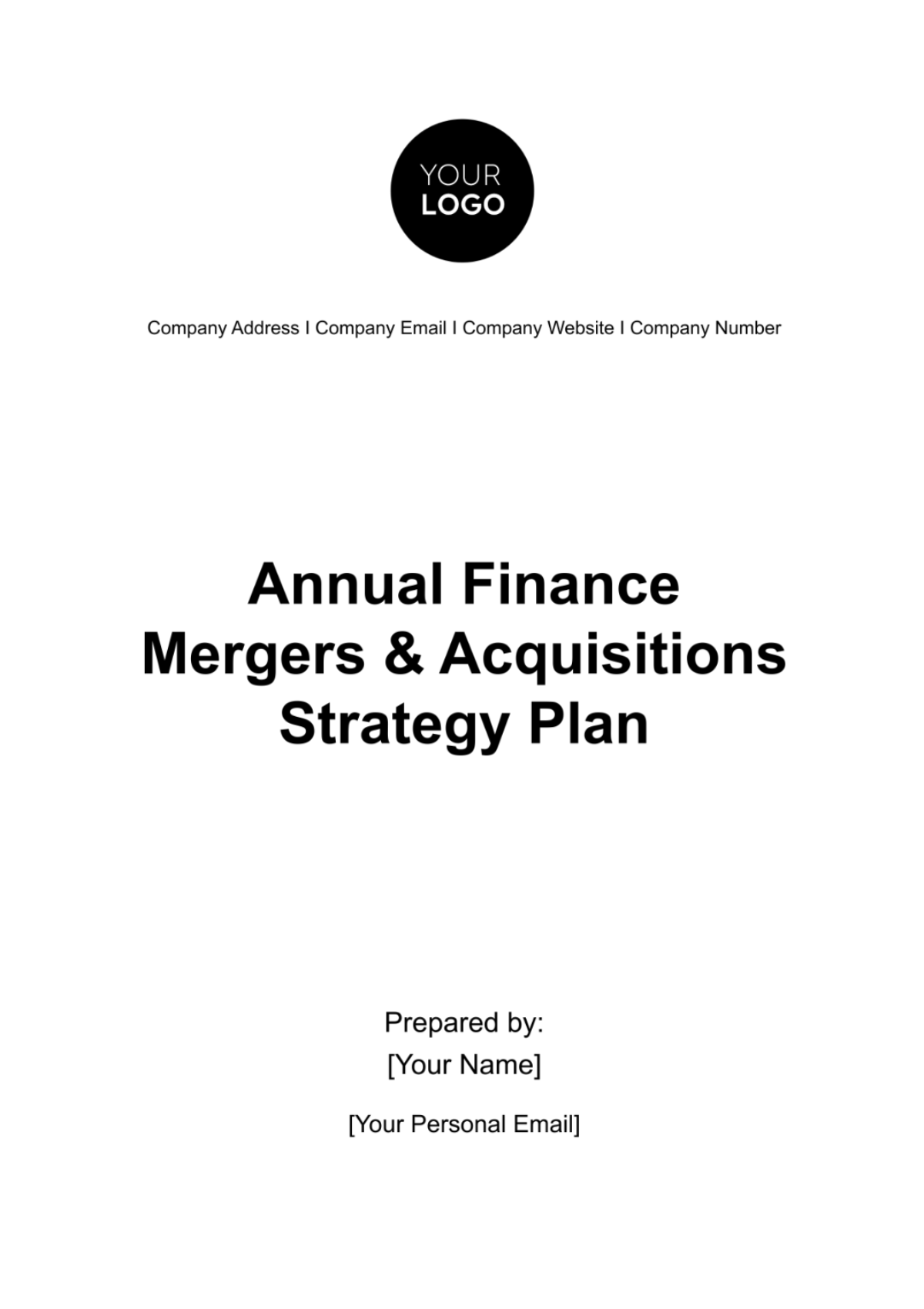 Annual Finance Mergers & Acquisitions Strategy Plan Template