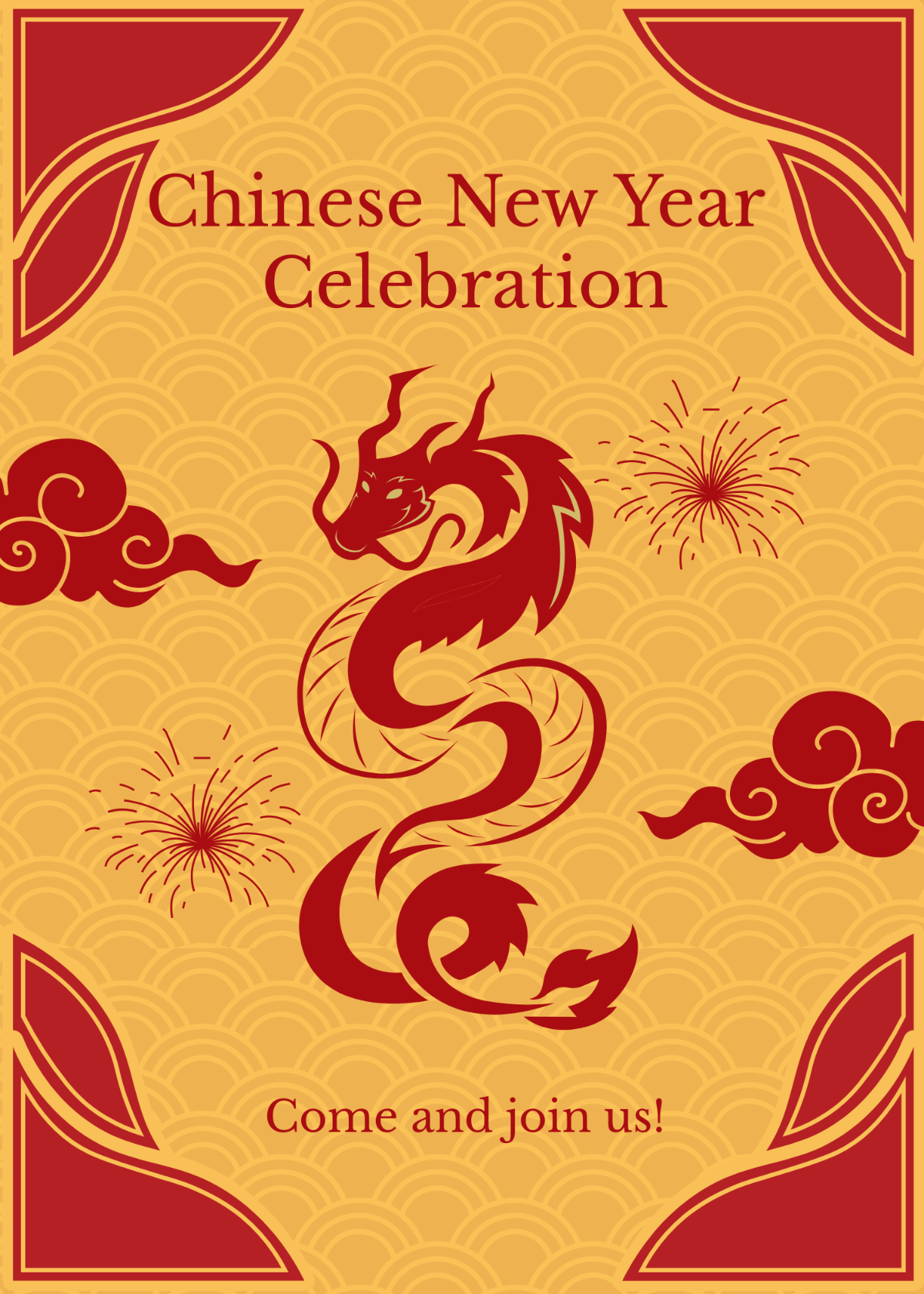 Chinese New Year Invitation Card Template