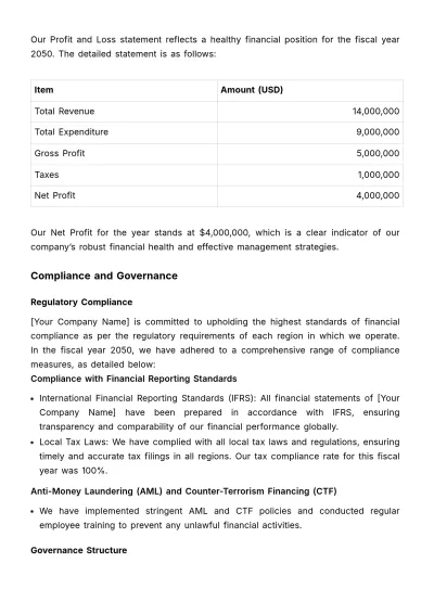 Free Financial Transparency Report Template to Edit Online