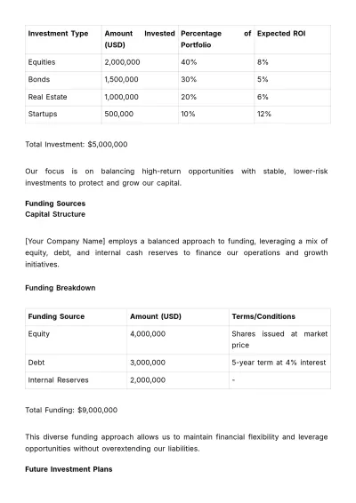 Free Financial Transparency Report Template to Edit Online
