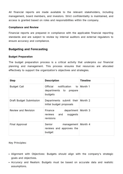 Free Financial Control Manual Template to Edit Online