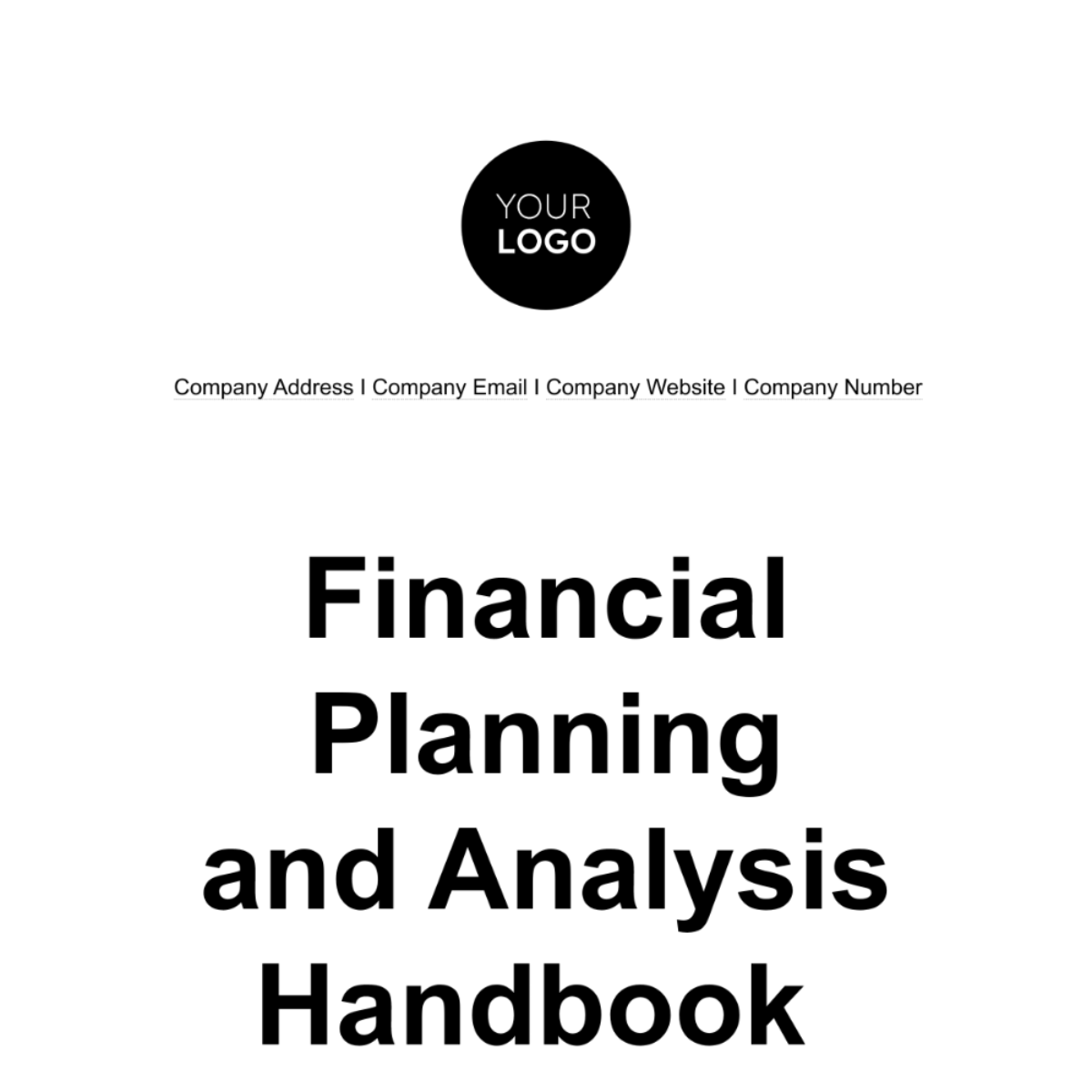 Financial Planning and Analysis Handbook Template