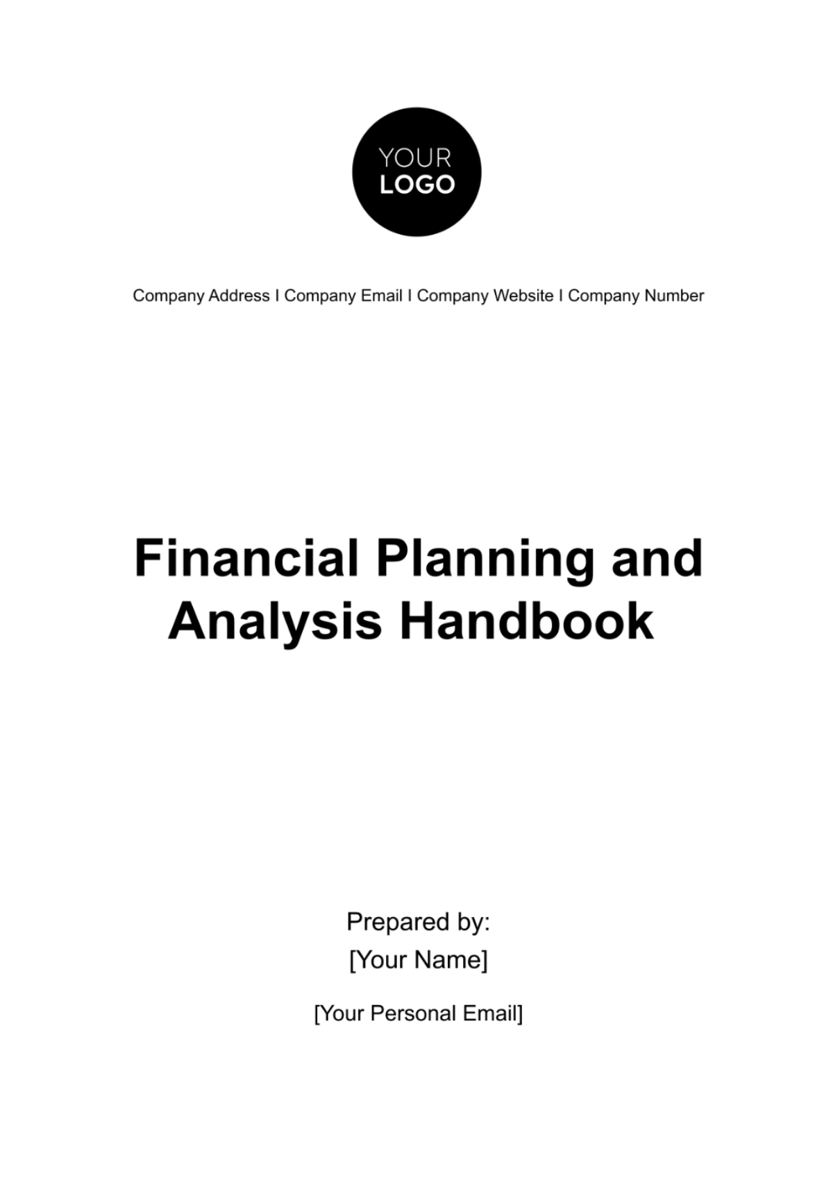 Financial Planning and Analysis Handbook Template - Edit Online & Download