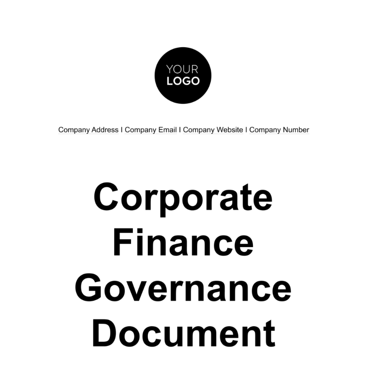 Corporate Finance Governance Document Template