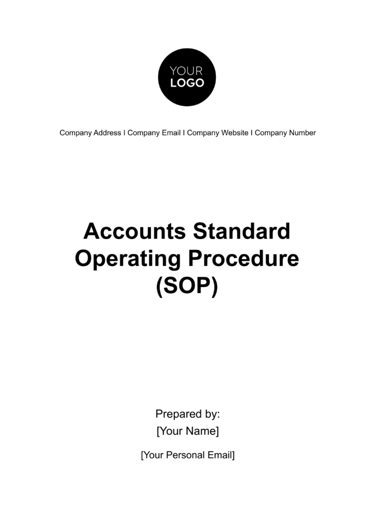 Accounts Standard Operating Procedure (SOP) Template