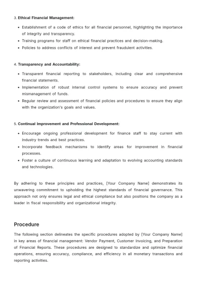 Free Accounts Standard Operating Procedure (SOP) Template to Edit Online