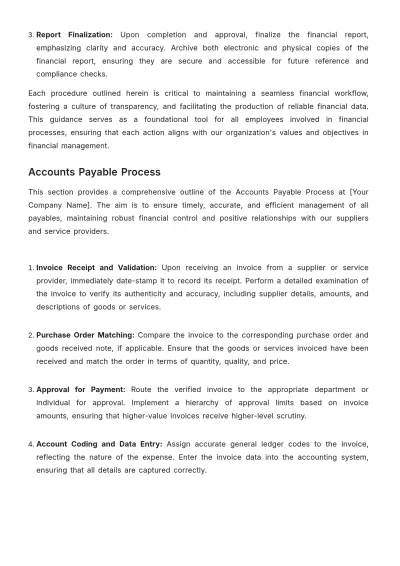 Free Accounts Standard Operating Procedure (SOP) Template to Edit Online