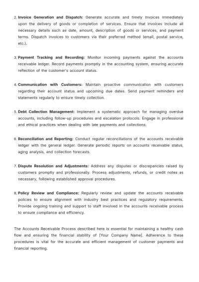 Free Accounts Standard Operating Procedure (SOP) Template to Edit Online