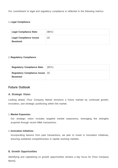 Free Finance Mergers & Acquisitions Transparency Report Template to Edit Online