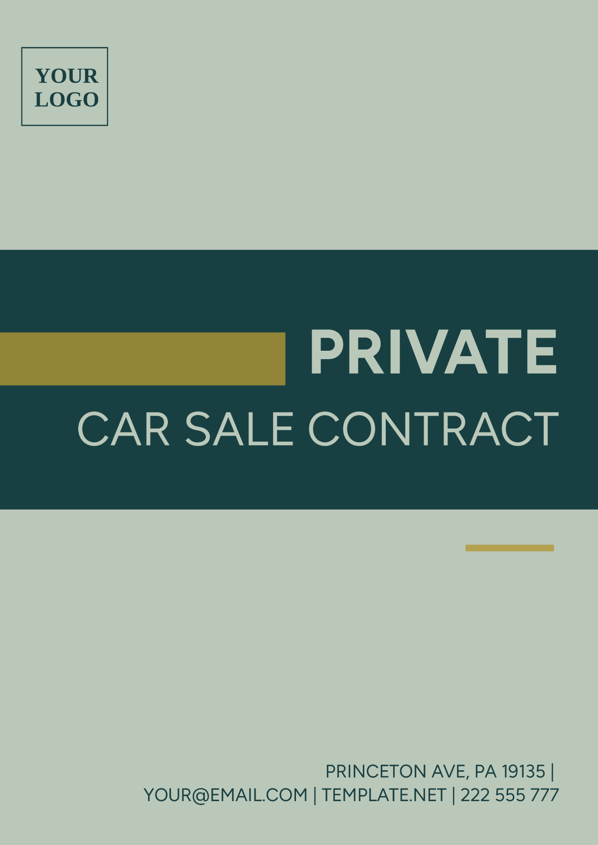 Private Car Sale Contract Template