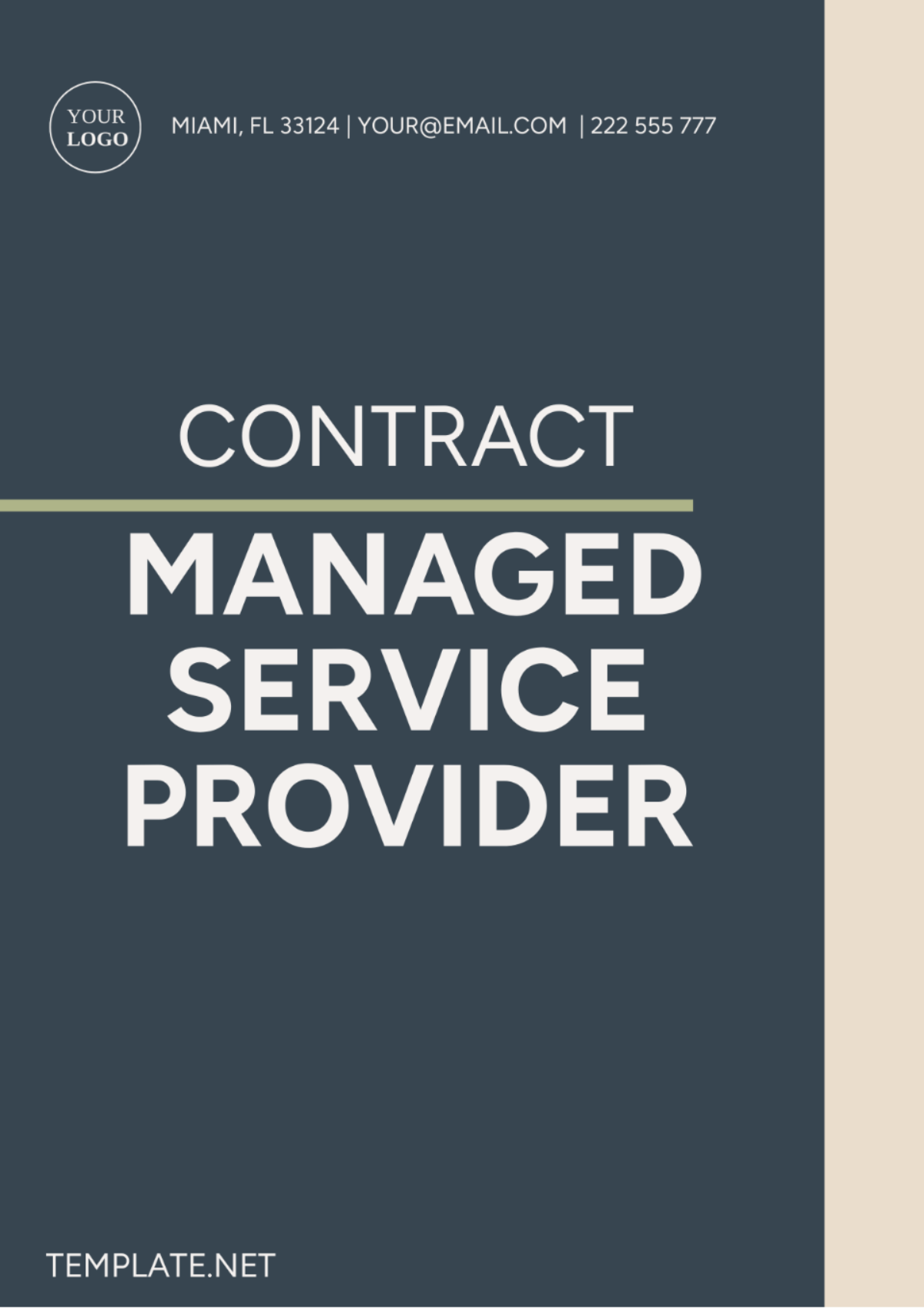 Managed Service Provider Contract Template