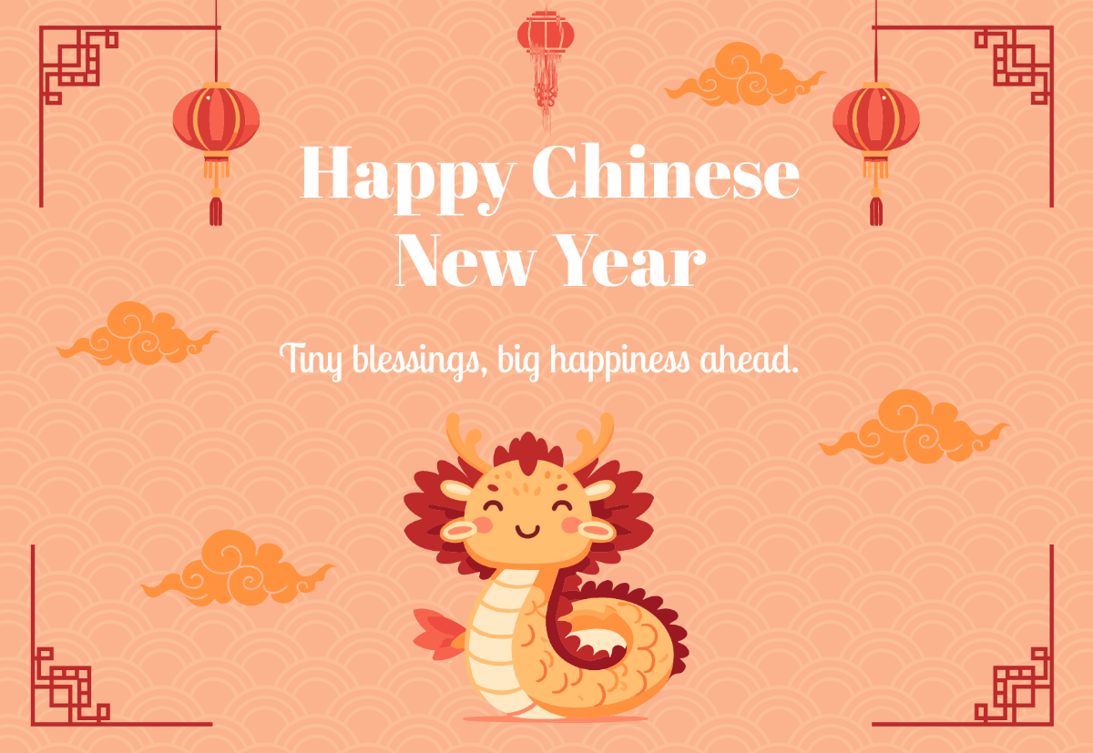 Cute Chinese New Year Card Template