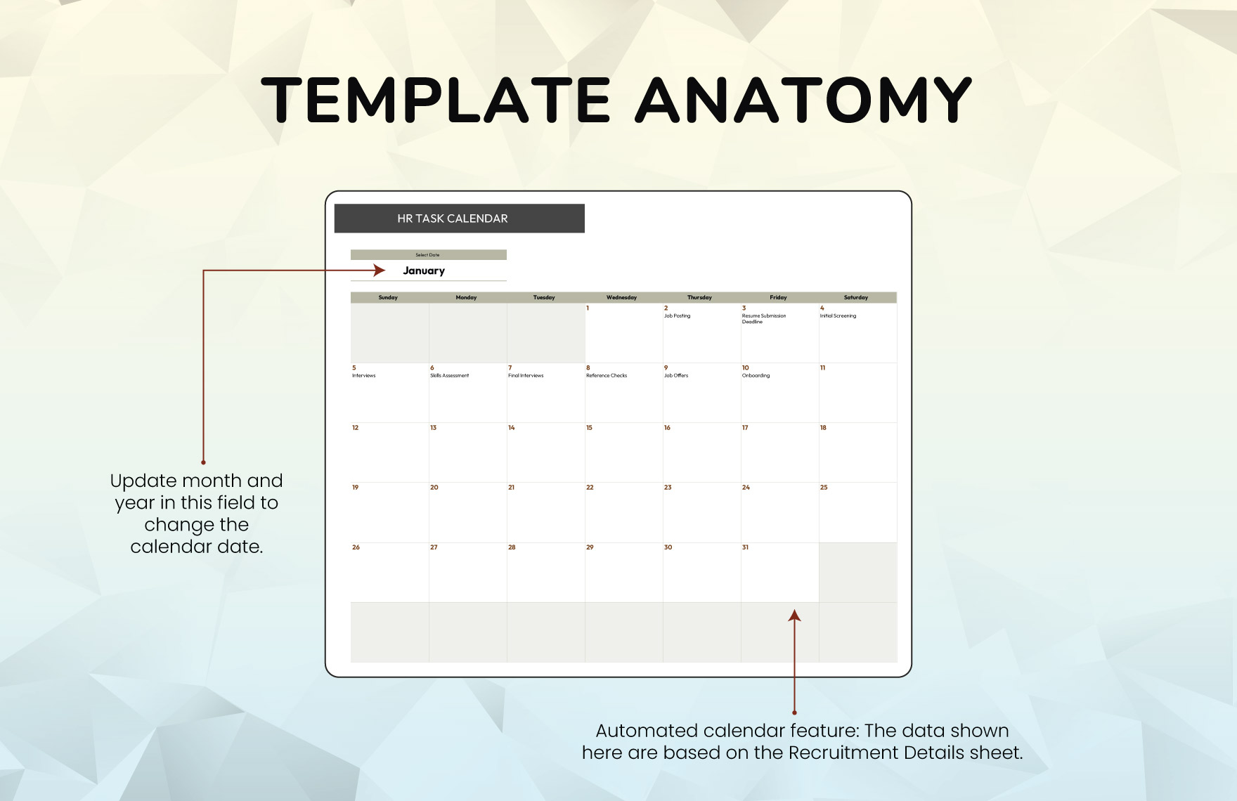 HR Recruitment Calendar Template
