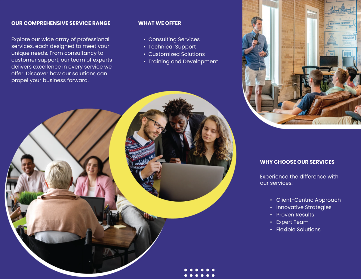 Free Service Portfolio Brochure Template to Edit Online