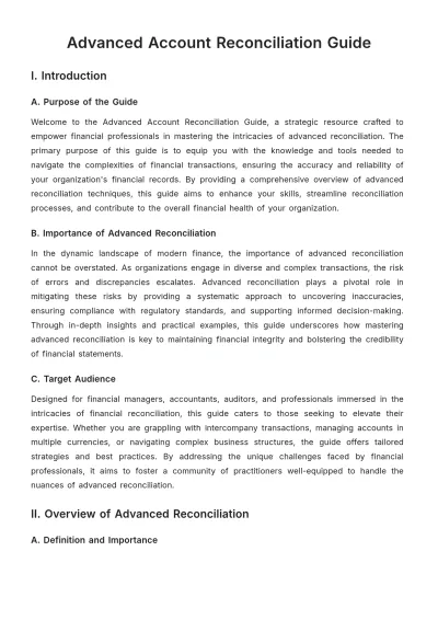 Free Advanced Account Reconciliation Guide Template to Edit Online